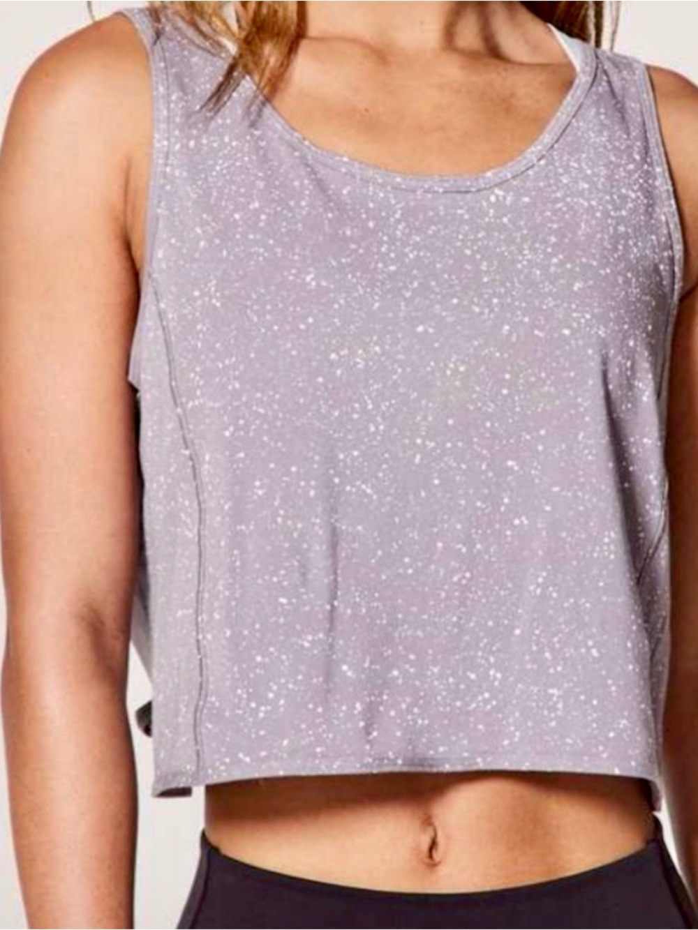 Lululemon Women's Lavender Speckled Wrap Tie Knot Crop Tank Top Size 6/S